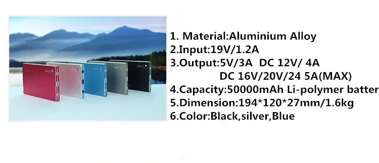 Portable Power Bank with LED Display, 2 Output Ports, Suitable for Laptops and Mobile Phones, Can Be Used As A Backup Charger