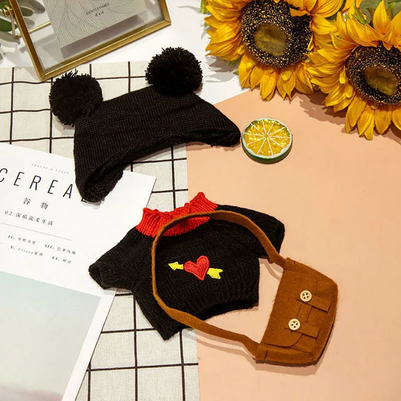 1set Clothes Suit Exquisite Soft Knitted Sweater DIY Accessories For 30cm Kawaii Yellow Duck Lalafanfan Plush Toys Stuffed Dolls