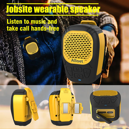 Wearable Bluetooth Speaker Magnetic Clip-On Wireless Speaker Waterproof Portable Sound with Strap for Hands-Free Music/Calls