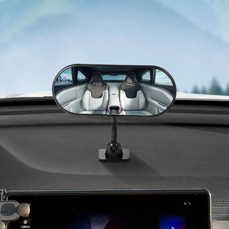 Sticky Baby Mirror For Car Auxiliary Mirror 360 Adjustable Baby Rear View Mirror Adhesive Mount Wide Angle Shatterproof Backseat