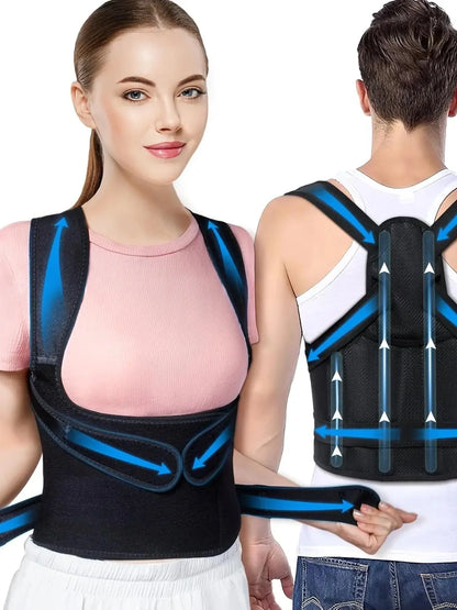 Back Brace Posture Corrector for Women and Men, Shoulder Straightener, Adjustable Full Back Support, Upper and Lower Back  Brace