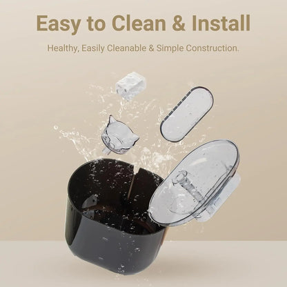 2.2L Water Fountain for Cat Auto Filter Cat Drinker with USB Silent Recirculating Water Dispenser for Cats Pet Water Feeder