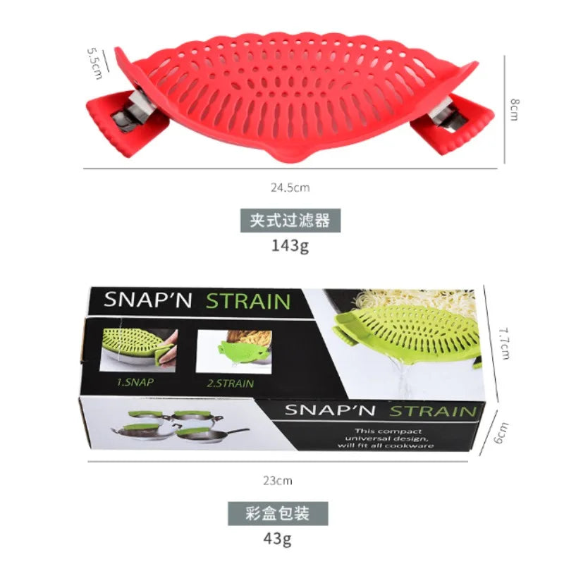 1pc, Strainer, Pot Strainer, Adjustable Clip On Strainer For Pots Pans And Bowls, Kitchen Pot Strainer