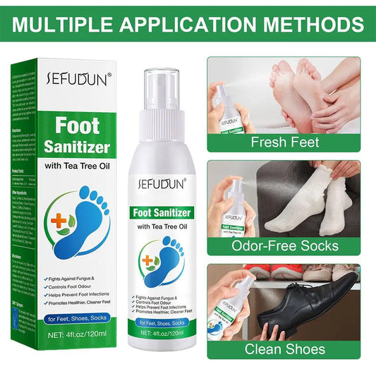 100ml Foot Deodorization Spray Removal Odor with Tea Tree Oil Foot Sanitizer Spray Moisturize Foot Drying Foot Odor Deodorant