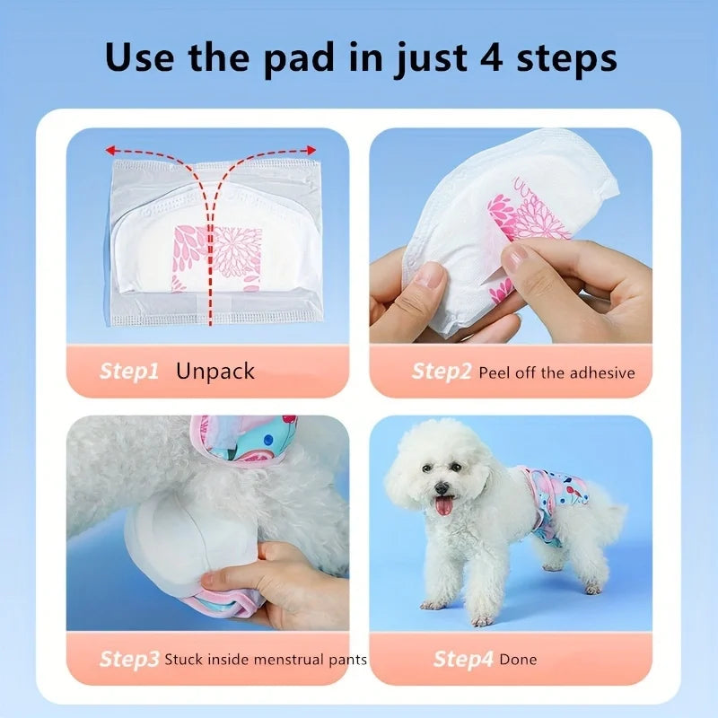 30/60 pcs bags, pet menstrual period sanitary napkin pads, small medium-sized dog, Teddy dog physiological pants, diapers pads