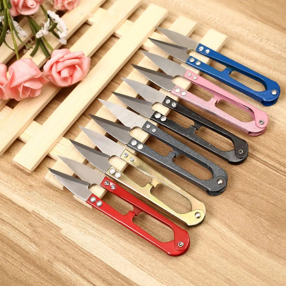 Portable Embroidery Sewing Tool Snips Thrum Thread Cutter Mini Scissors Hand Set U Type Fishing Craft tools