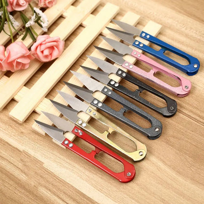 Portable Embroidery Sewing Tool Snips Thrum Thread Cutter Mini Scissors Hand Set U Type Fishing Craft tools