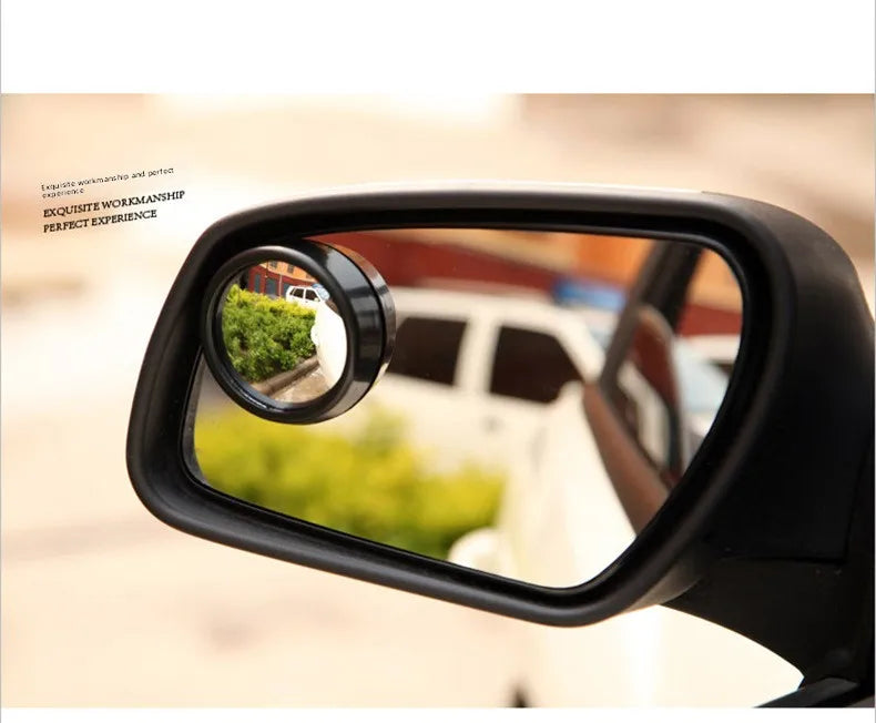 Car Rearview Mirror Car Blind Spot Mirror 360° Car Reversing Assist Mirror Glass Bezel-less Fan-shaped Small Round Mirror