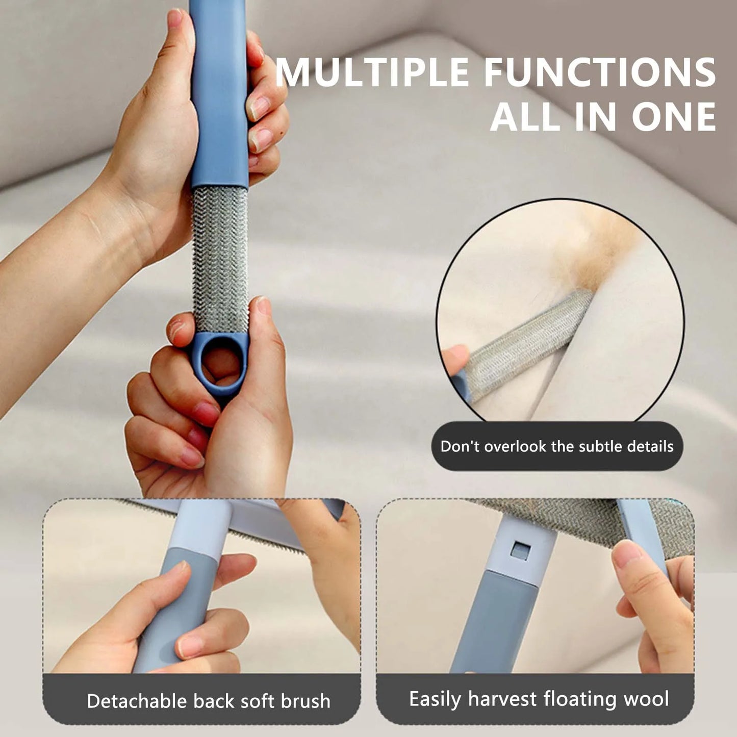 Multifunctional Pet Hair Remover Skin-friendly Hair Removal Brush Pet Shedding Cleaning Tool for Dogs Cats Pet Supplies