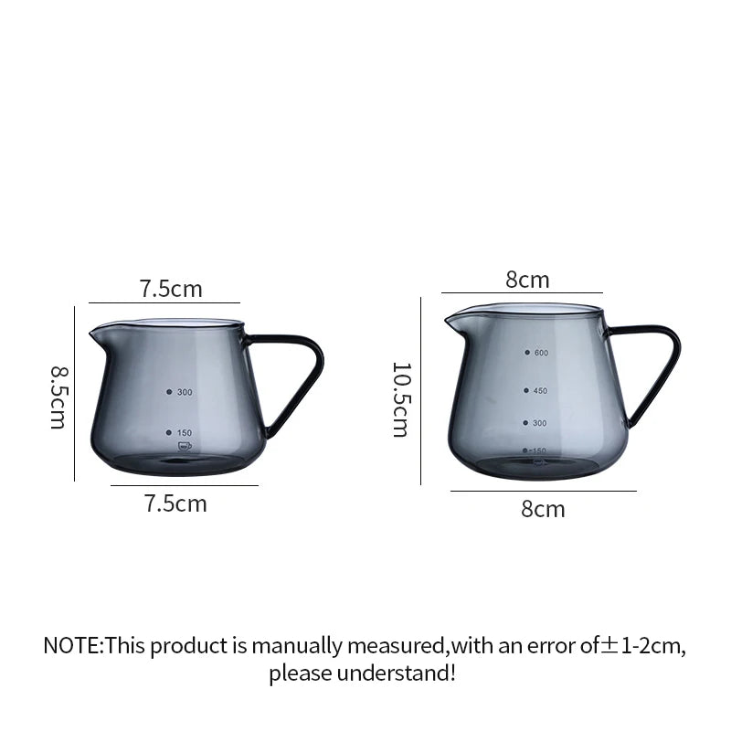 YOMDID 400/600ML Coffee Pot Glass Coffee Teapot Coffee Carafe Reusable Milk Juice Coffee Kettle Coffee Server Without Filter Cup