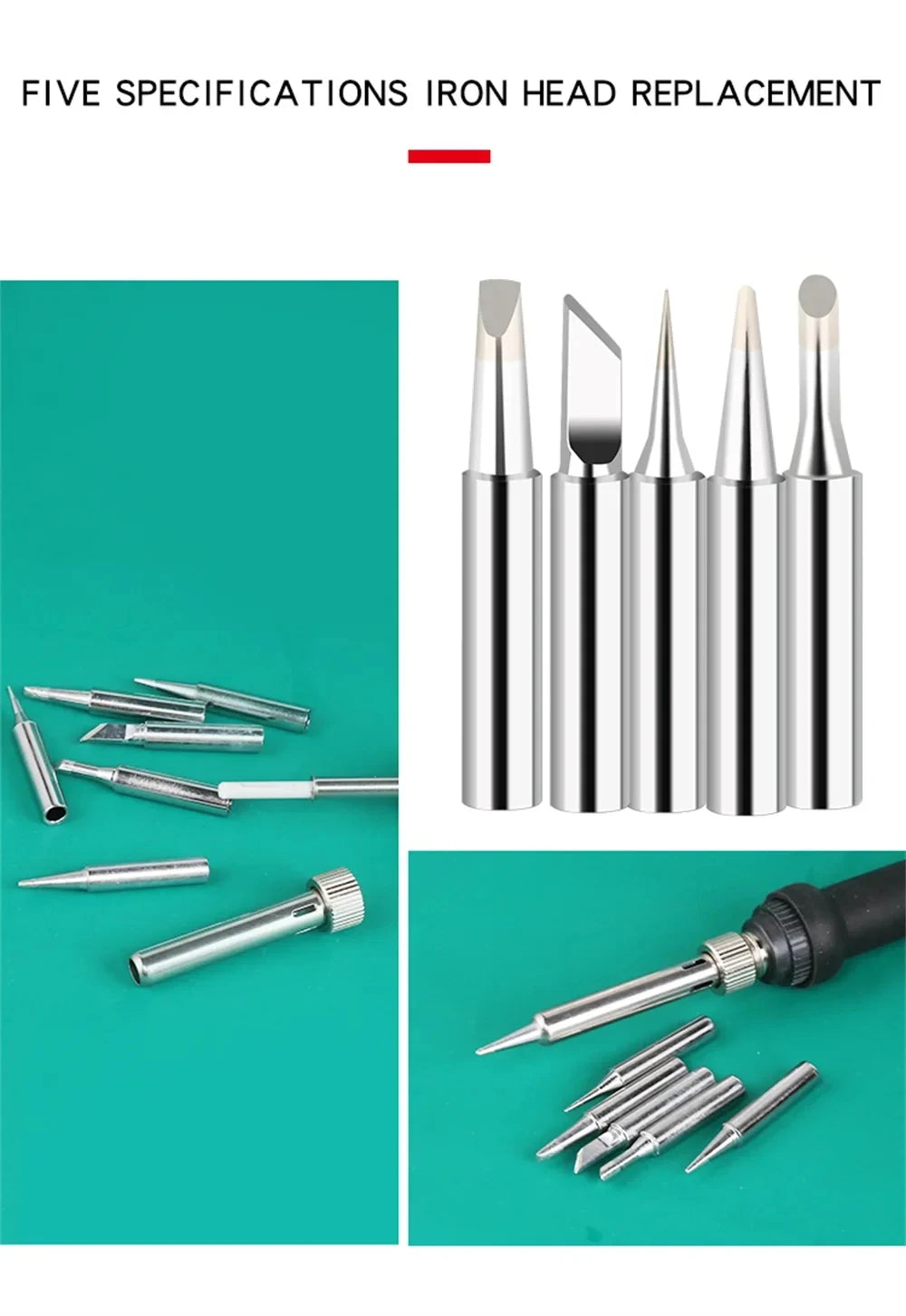 New Electric Soldering Iron 60W Adjustable Temperature Replaceable Soldering Iron Head Soldering Iron Pen Welding Kit