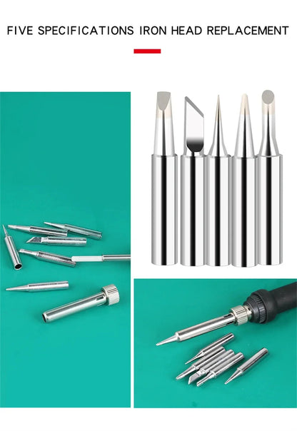 New Electric Soldering Iron 60W Adjustable Temperature Replaceable Soldering Iron Head Soldering Iron Pen Welding Kit