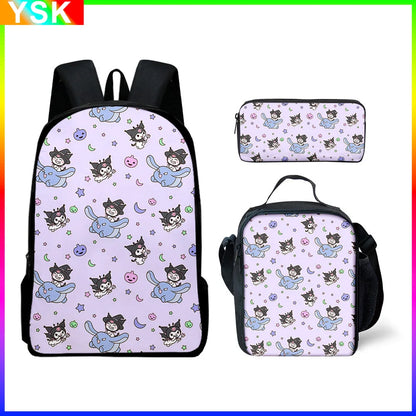 Sanrio Kuromi Backpack Sanrio Backpack Pencil Bag Student School Bag Primary and Middle kawaii Cartoon School Bag Mochila