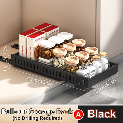 Pull out Pots and Pans Organizer Sliding Pot Lid Holder Kitchen Spice Rack Tableware Organizer Multifunctional Dish Drying Racks