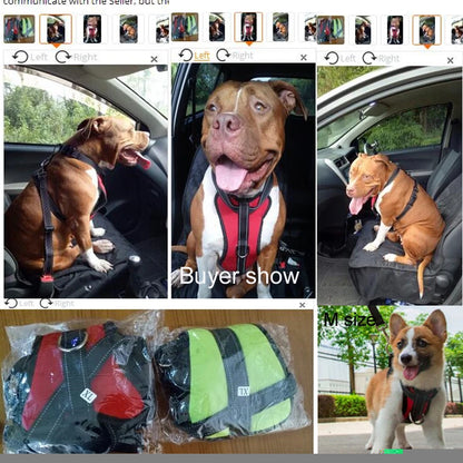 Dog Car Safety Chest Seat Belt Pet Harness Adjustable Vehicle Breathable Safe Dogs Belt Harness Walking Harness With Belt Leash