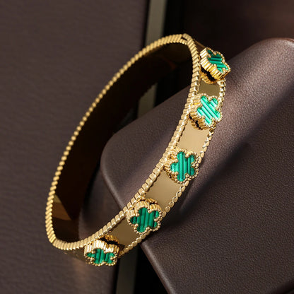 RAKOL Miniamlist 316L 18k Gold Plated Flower Bracelet Plum Blossom Cuban Chain Bracelets For Women Daily Workday Jewelry Gift