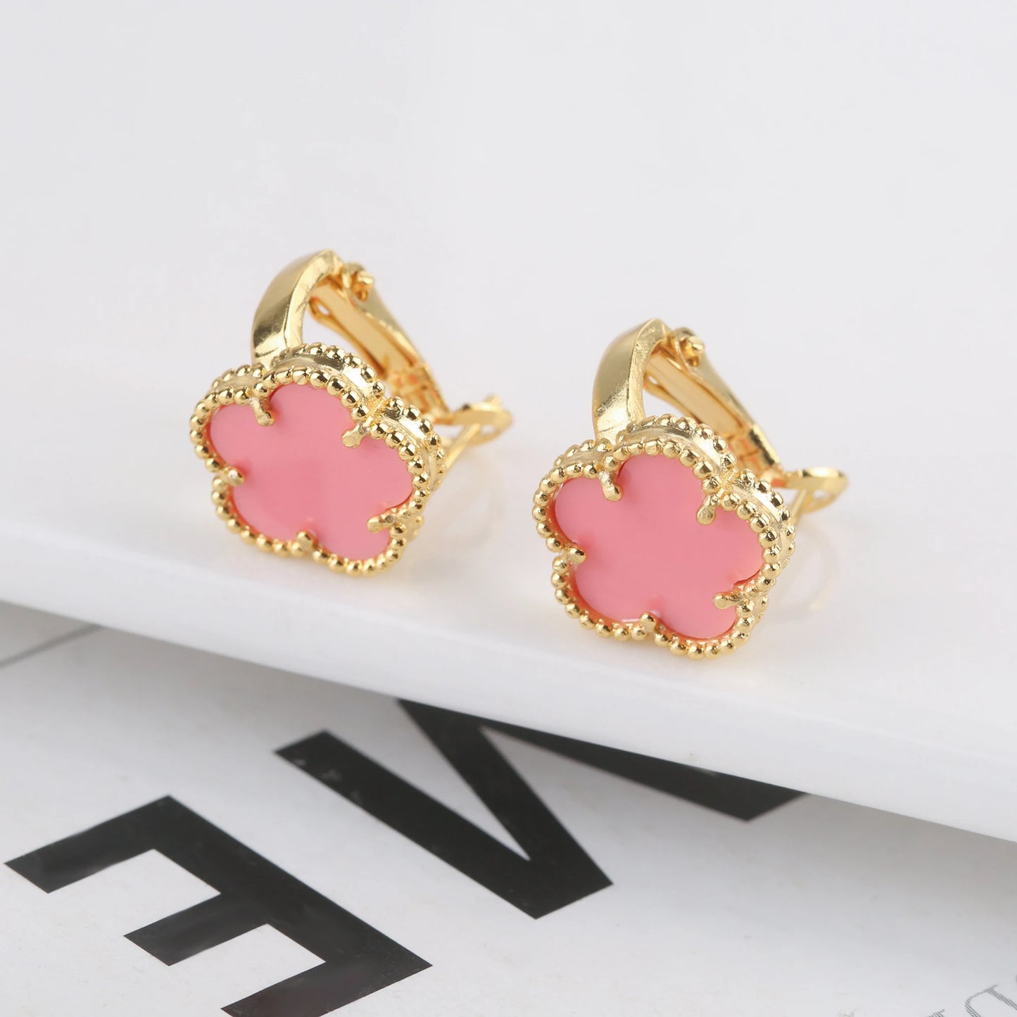 Irregular New Double Sided Natural Stone Shell Plant Five Leaf Flower Jewelry Set Necklace Earrings Women's High Quality Clover