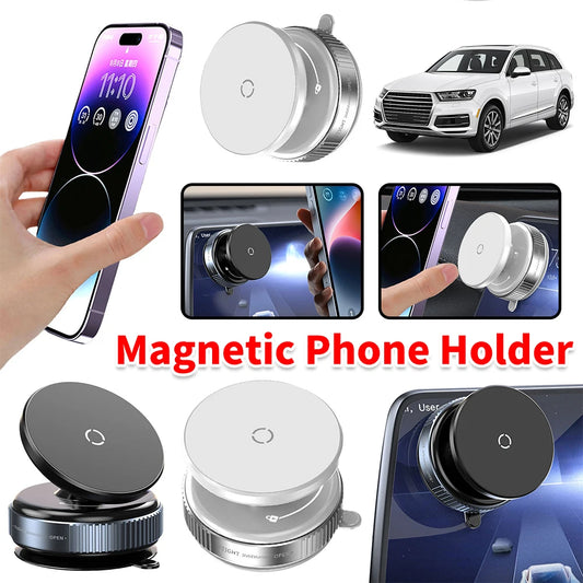 Magnetic Vacuum Car Phone Holder Stand 360° Rotatable Magnet Car Mount Support GPS Mobile Bracket for Macsafe iPhone Huawei