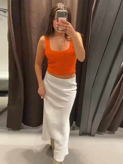 Elegant Unique Button Women's Cardigan Casual O-neck Knitted Single Breasted Sleeveless Blouse Female Summer Lady Office Wears