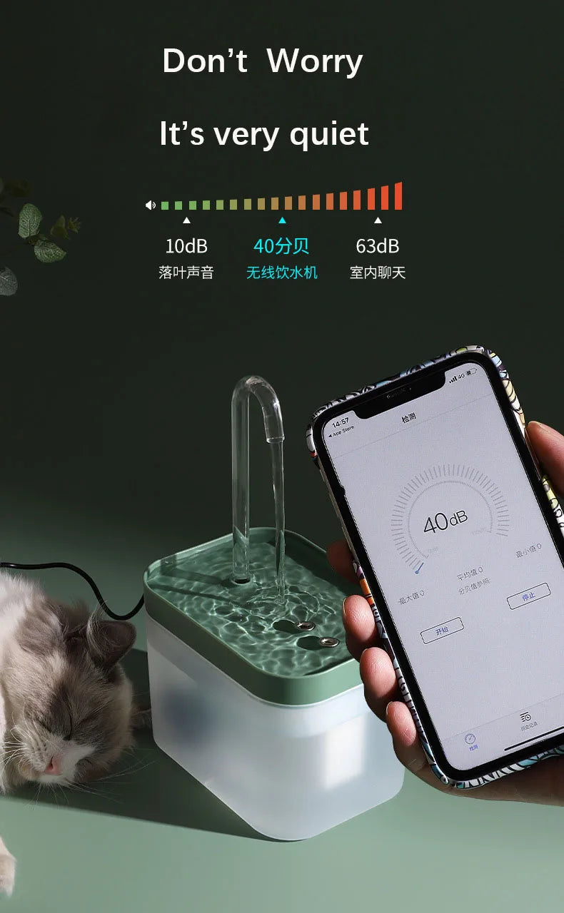 Pets Water Fountain Auto Filter USB Electric Mute Cat Drinker Bowl 1500mL Recirculate Filtring Drinker for Cats Water Dispenser