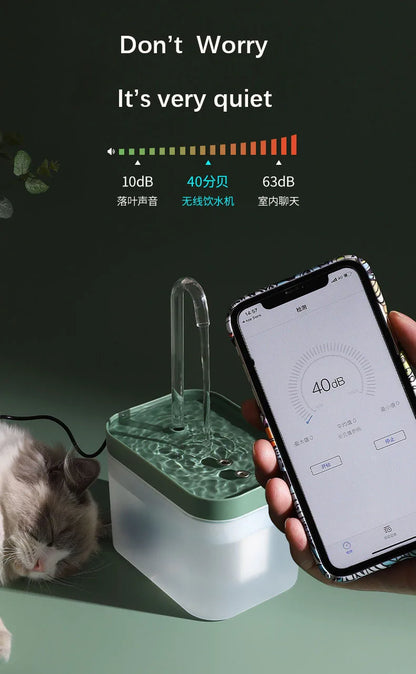 Pets Water Fountain Auto Filter USB Electric Mute Cat Drinker Bowl 1500mL Recirculate Filtring Drinker for Cats Water Dispenser