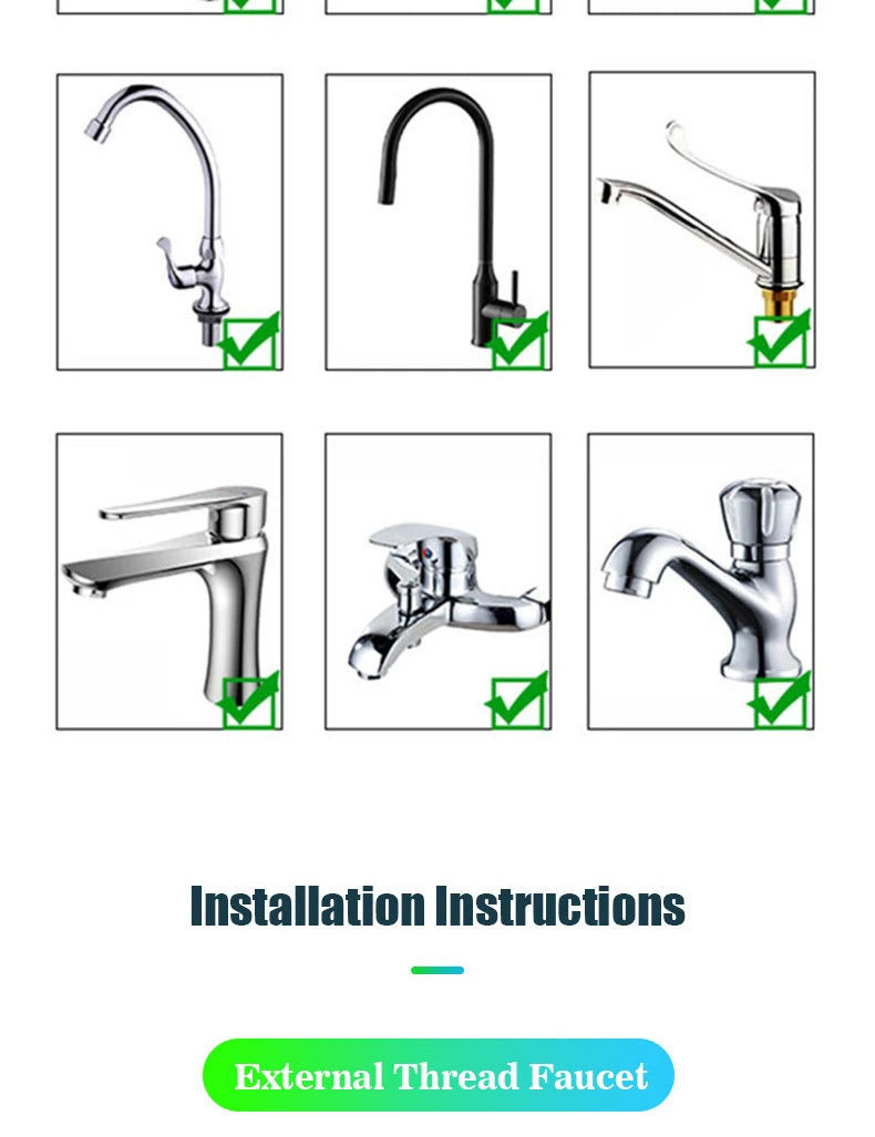 Kitchen Faucet Nozzle Extender Sink Water Tap Nozzle Filter Bubbler Faucet Aerator Attachment Home Bathroom Toilet Accessories