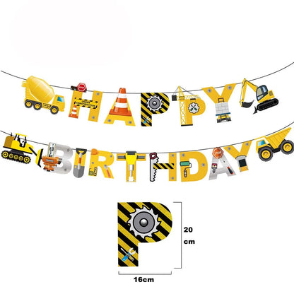 Construction Party Disposable Tableware Plates Cups Napkins Tablecloth Construction Truck Party Decor Excavator Party Favors