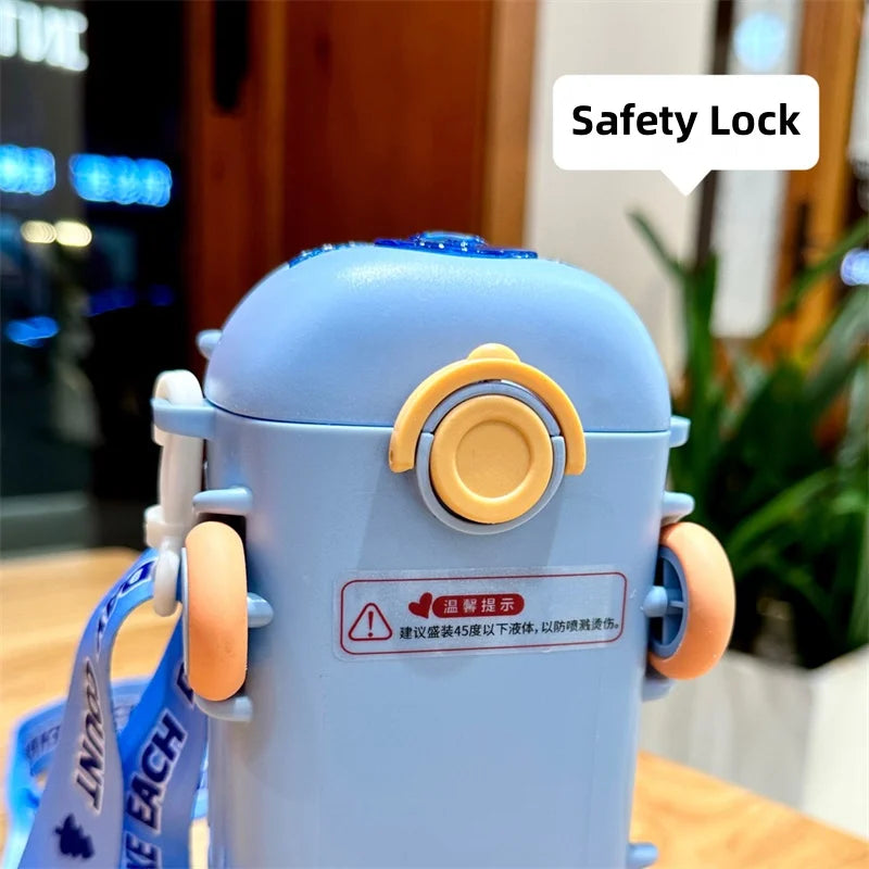 Water Bottle with Straw for Kids, Cartoon Leakproof Water Bottles, Outdoor Portable Drink Bottle, Lovely Cup Bottle for Children