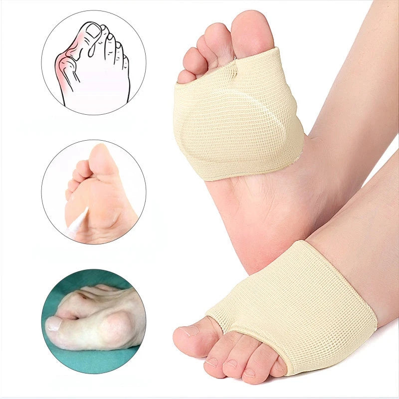 Metatarsal Sleeve Pads Half Toe Bunion Sole Forefoot Gel Pads Cushion Half Sock Prevent Calluses Blisters