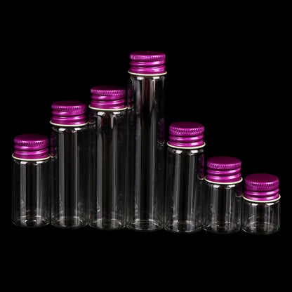 10PCS/lot  5/7/10/14/18/20/26ML Tiny Glass Jars Bottles Screw Cap Storage Jar Mini Containers GLASS Transparent Vial Bottles