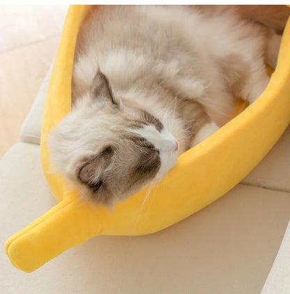 Banana Cat Bed House Funny Cute Cozy Cat Mat Beds Warm Durable Portable Pet Basket Kennel Dog Cushion Cat Supplies Multicolor