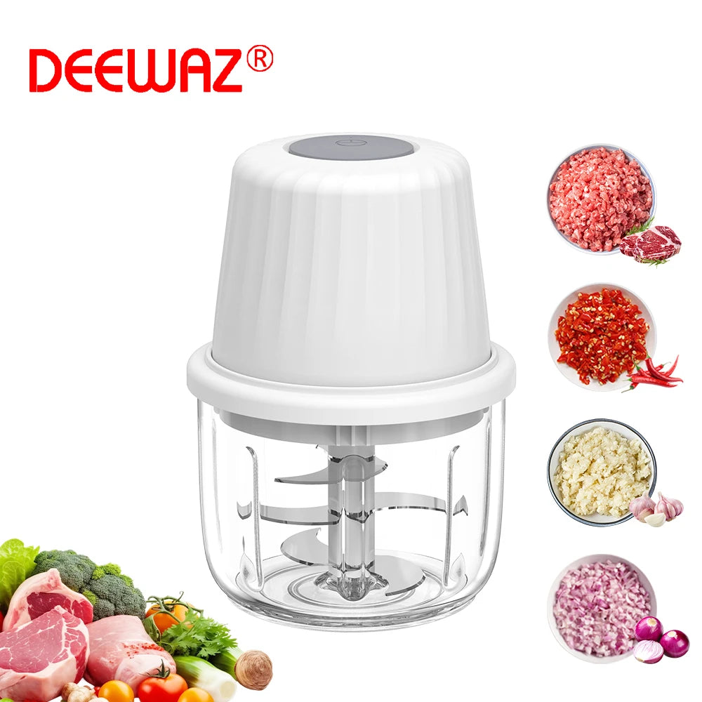 DEEWAZ 250ml/400ml Electric Garlic Masher Mini Chopper Multi Function Meat Grinder Masher Machine Vegetable Chopper Usb Charging
