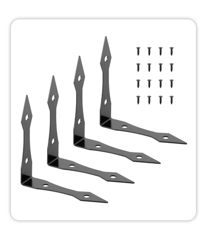 Black Metal Corner Protector Iron Decorative Corner Bracket Edge and Corner Guards for Wooden Table Desk Box Cabinet Furniture