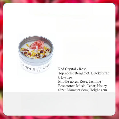 Scented Candle Crystal Stone Dry Flower Silver Tin Candle Hotel Wedding Ceremony Candle