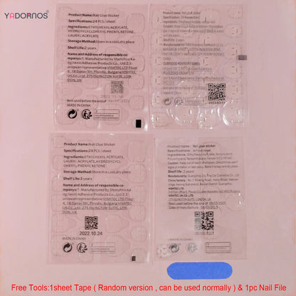 White French Press on Nails 3D Bowknot Fake Nails Tips Full Cover Wearable False Nails for Women and Girls DIY Manicure 24Pcs