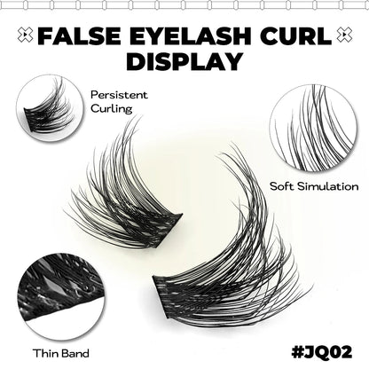 GROINNEYA DIY Lash Extension Kit Lash Clusters With Waterproof Strong Hold Lash Bond And Seal And Eyelash Tweezers Lash Cluster