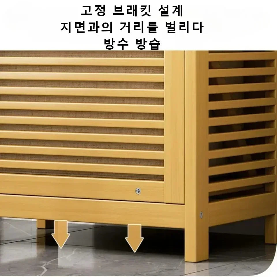 Dirty Clothes Basket Wood Vine Weaving Laundry Hamper Multi-function Bathroom Rack Large Capacity Laundry Baskets Storage Rack