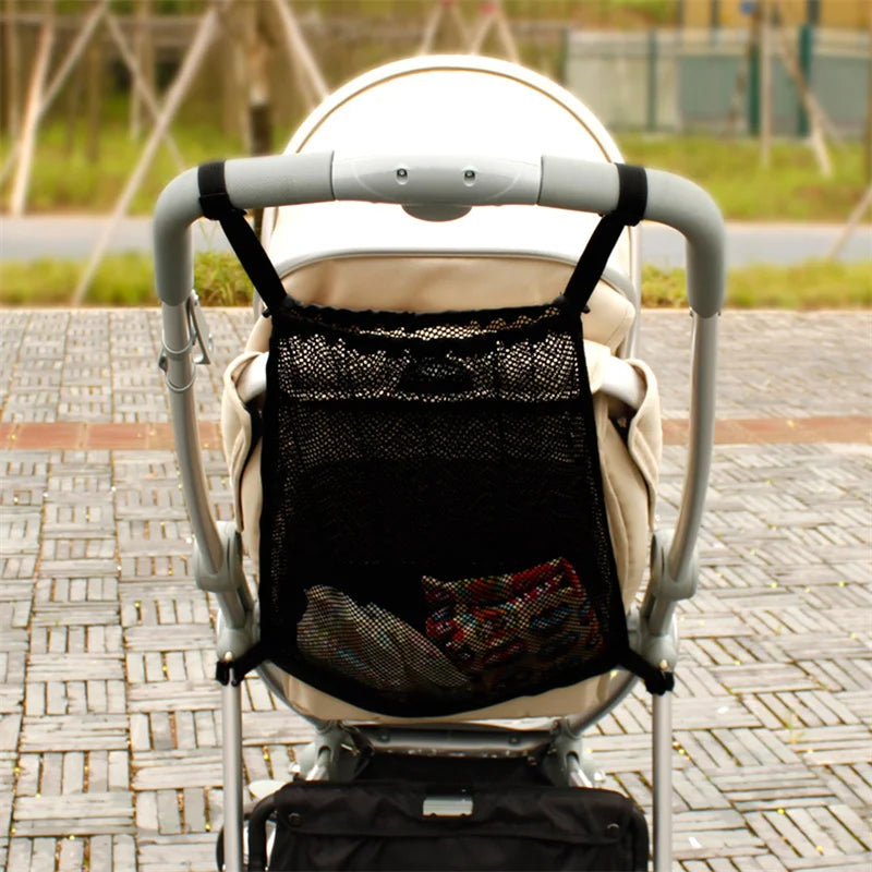 Baby Stroller Bag Hanging Net Bags Portable Large Capacity Pram Storage Pocket Infant Products Organizer Stroller Accessories