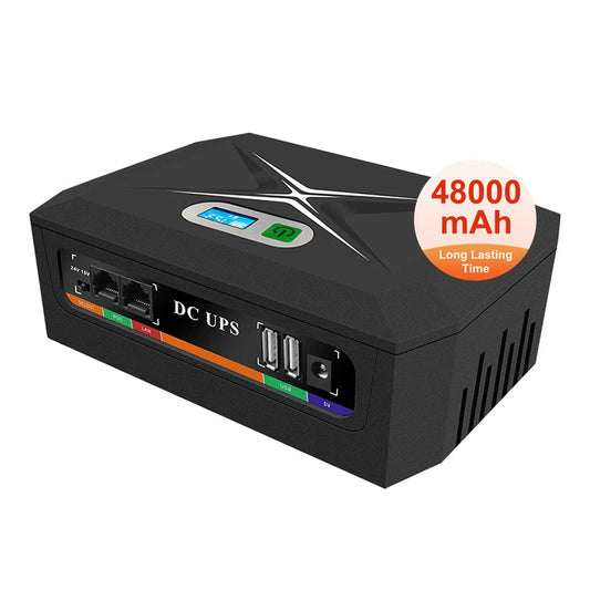 Mini Ups Power Bank Ups 100w 48000mah 5v 9v12v 24v Mini Ups with 12hr Backup Time Uninterruptible Power Supply Poe Dc Power