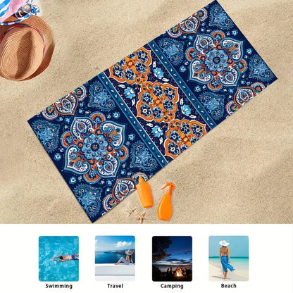 Beach Towel Portable Quick Fast Dry Sand Outdoor Travel Swim Blanket Thin Yoga Floral Print Mat Personalization Stripes Towel