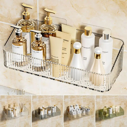 1Pcs Toilet Accessories Bathroom Shelves Corner Wall Mounted Kitchen Storage Holder Plastic No Hole Required