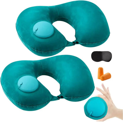 Travel Pillows U-Shaped Portable Inflatable Travel Neck Pillow, Manual pressurized Automatic Inflatable Pillow for Airplanes