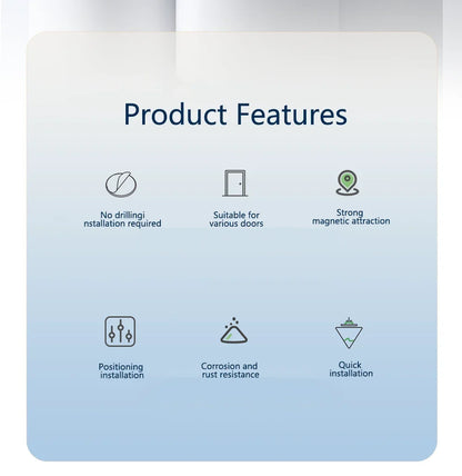 Door Stop Magnetic Door Stopper Milk White Black Nail Free Door Base Door Hardware Close Prevention Door Closer Bumper Block