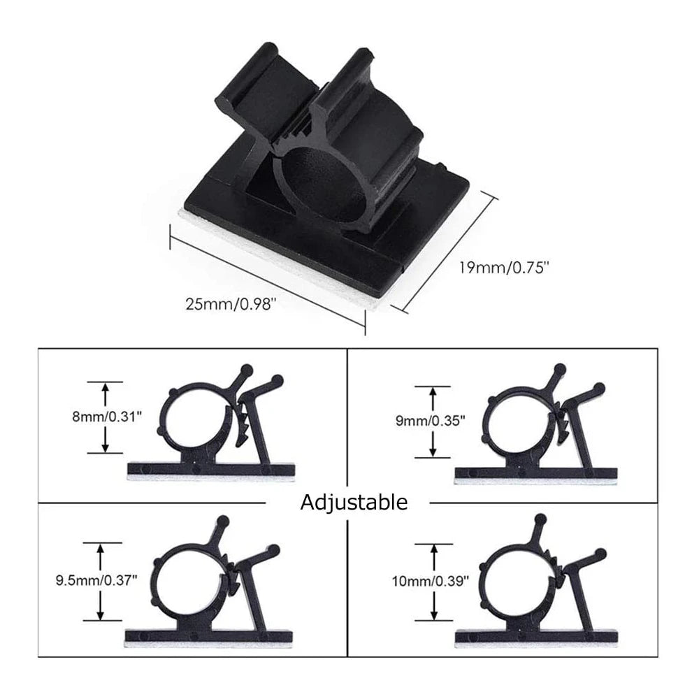 20 Pcs Cable Clips Self Adhesive Power Cord Management Wire Holder Cable Organizer Clamp Wire Clip for Car Desktop Wall Phone