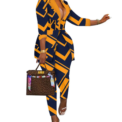 Women Two Piece Sets Outfits Elegant Tweed Slim Long Trousers Short Coat Tops Lady Clothes Formal Business Office Work Suits