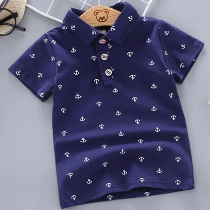 2025 Summer Baby Boys Shirts Short Sleeve Lapel Clothes for Girls Cotton Breathable Kids Tops Outwear 12M-5Y