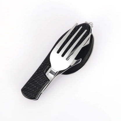 Foldable Camping Utensil Set - Multi-Functional Knife, Fork, Spoon Combo For Outdoor Activities And Sports Camping Picnic Travel