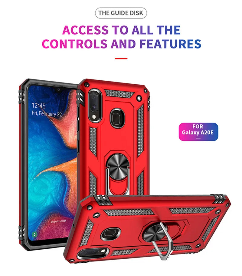 for Samsung A20e Armor Shockproof Case for Samsung Galaxy A20e Military Protective Ring Holder Magnet Cover for Samsung A 20e
