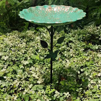 Garden Bird Bath Decorative Outdoors Garden Feeder Bowl Multi-Functional Rust-Proof Standing Bowl For Farm Pathway Patio Garden