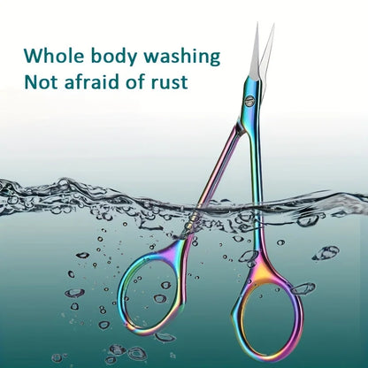 Stainless Steel Manicure Scissors for Nail Care Handle Cuticle Nipper Dead Skin Removal Scissors Beauty Tool